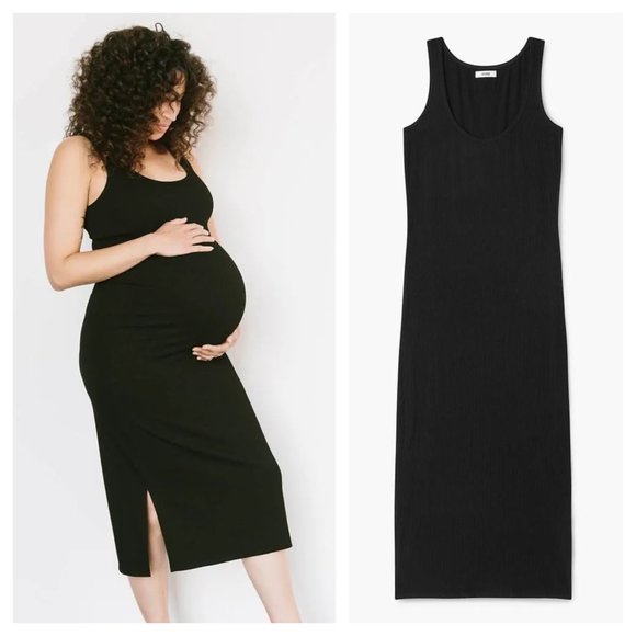 Storq Dresses & Skirts - Storq Maternity Black Tank Dress Midi NEW NWOT